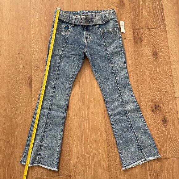 Gap Kids Jeans Girls 10 Plus Low Rise Belted Boot Medium Wash Blue Denim 499944 - Picture 7 of 13